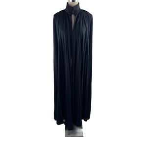 Long Cape Vintage 90's Sybil California Black Stand Up Collar Sz 10